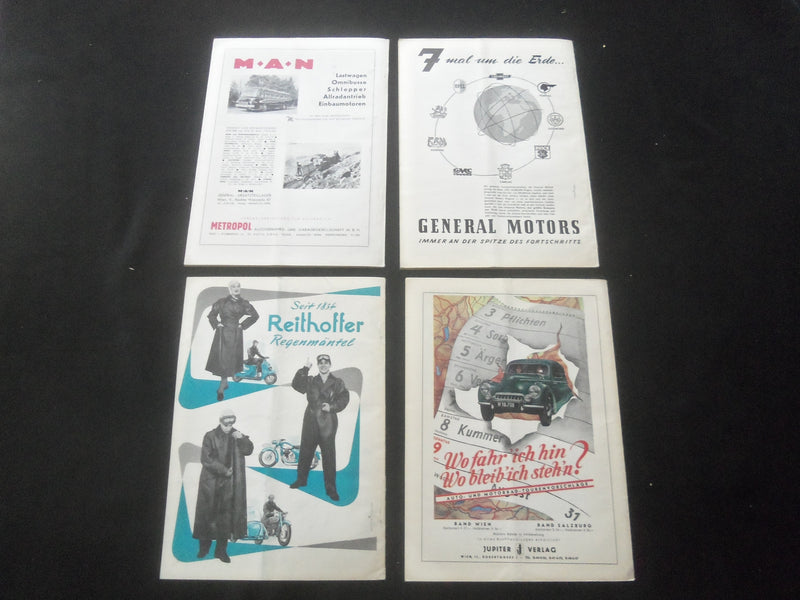 1956 AUSTRO-MOTOR GERMAN CAR MAGAZINE - LOT OF 4 - GERMAN TEXT - O 2136J