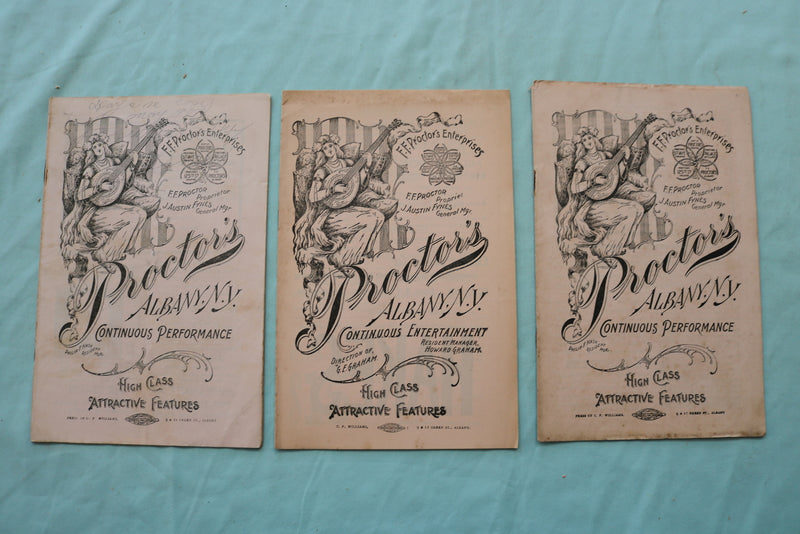 1900'S PROCTOR'S ALBANY THEATRE PROGRAMS - LOT OF 30 - O 3724