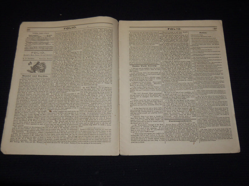 1877 THE FOLIO MAGAZINE LOT OF 6 ISSUES - BOSTON - O 2922G