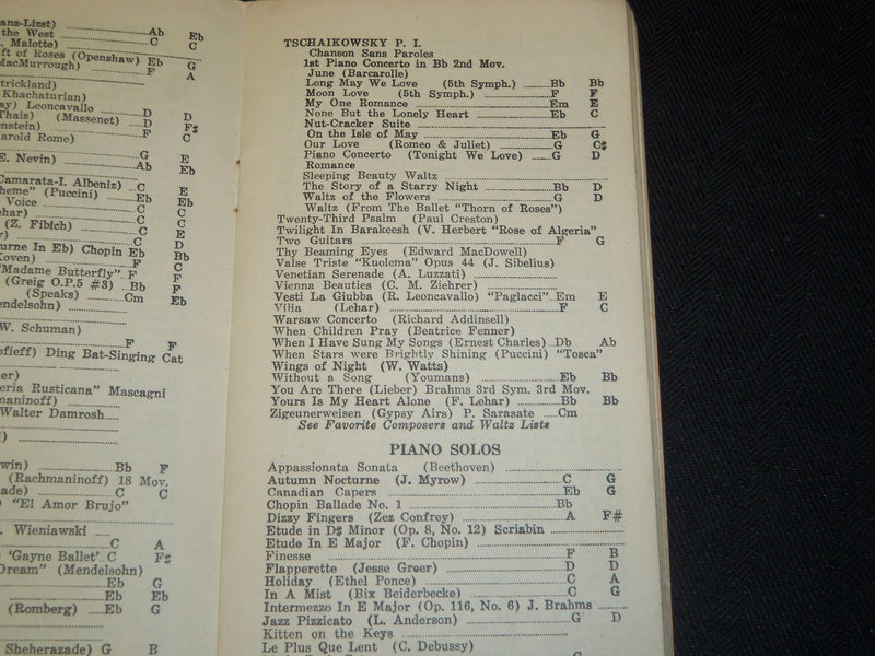 1948 STANDARD DANCE MUSIC GUIDE - MUSICIAN'S HANDBOOK - COMEDY EDITION - J 5322