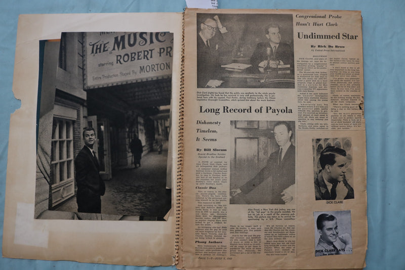 1950'S-1960;S DICK CLARK & POPULAR SINGERS SCRAPBOOK -ELVIS-RICKY-FABIAN-E 26491