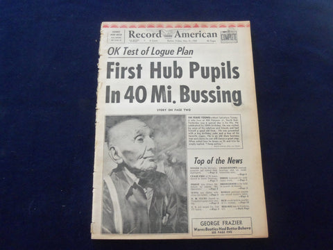 1965 MAY 21 BOSTON RECORD AMERICAN NEWSPAPER- PUPILS IN 40 MI. BUSSING - NP 6295