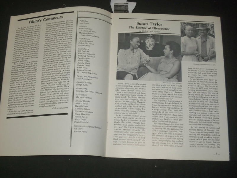 1984-1985 KWANZAA MAGAZINE - NICE PHOTOS - ST 997O