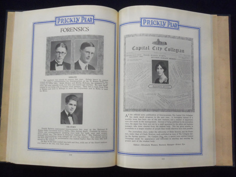1928 THE PRICKLY PEAR INTERMOUNTAIN UNION COLLEGE YEARBOOK -HELENA, MT - YB 3116