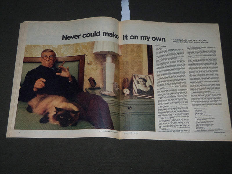 1975 DECEMBER 14 NEW YORK NEWS MAGAZINE - GEORGE BURNS COVER - J 2852