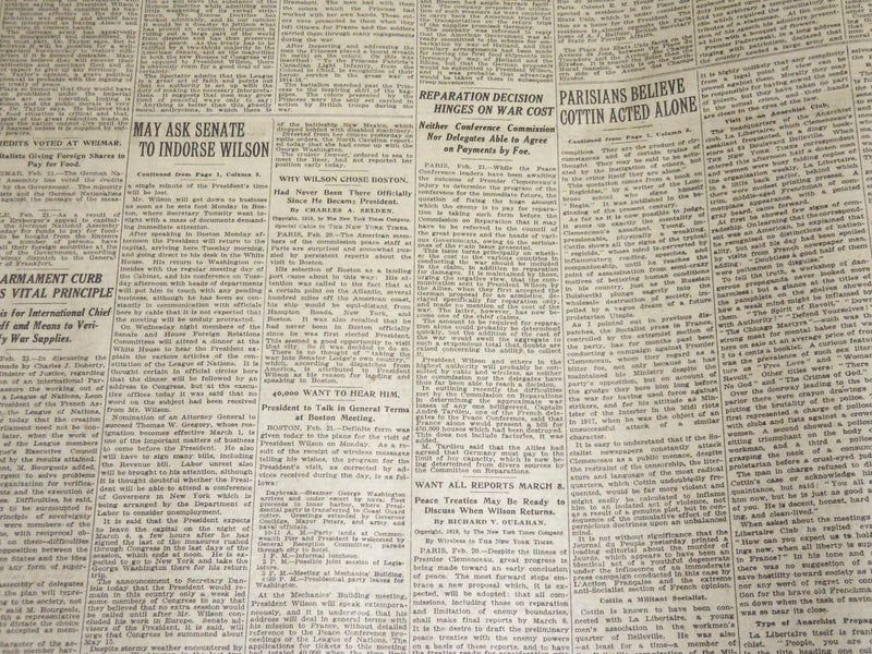 1919 FEB 22 NEW YORK TIMES - CIVIL WAR IN MUNICH, PREMIER EISNER SLAIN - NT 7973
