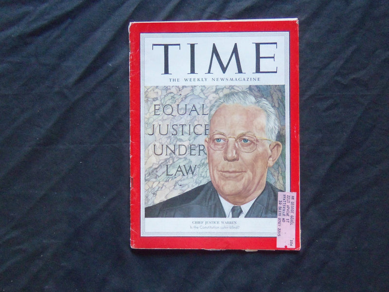 1953 DECEMBER 23 TIME MAGAZINE - CHIEF JUSTICE WARREN - T 1411