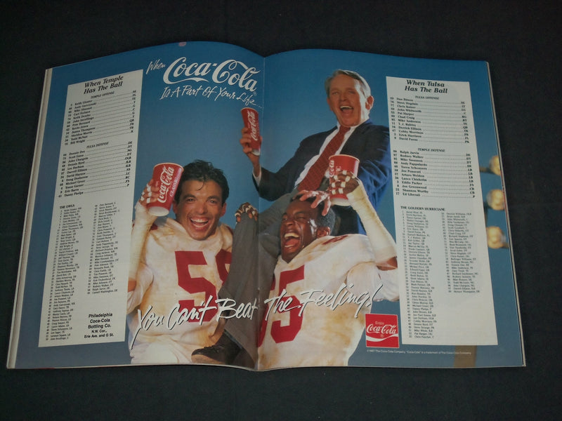 1987 OCTOBER 10 TEMPLE VS. TULSA FOOTBALL PROGRAM - J 3748