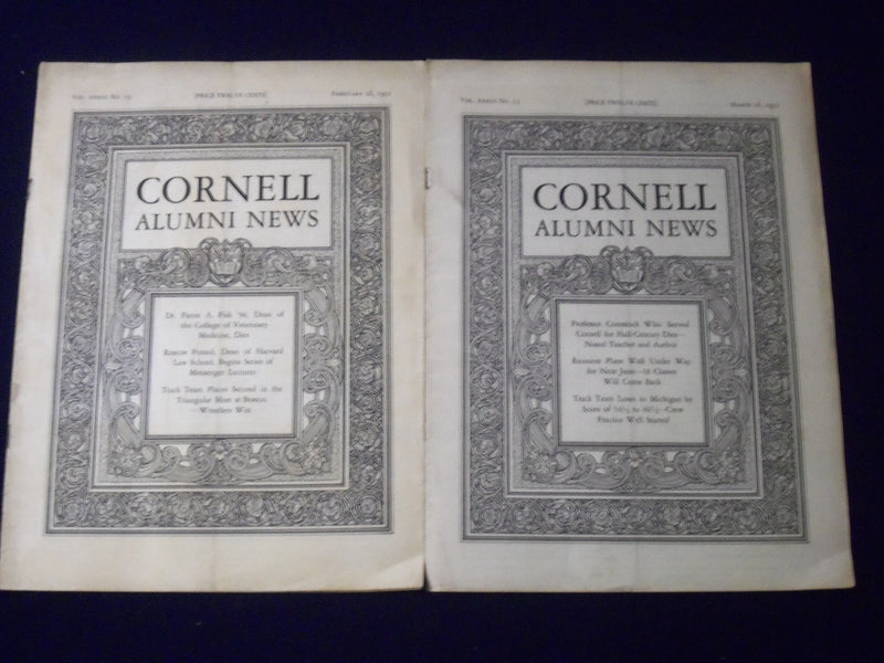 1931 FEB + MAR CORNELL ALUMNI NEWS MAGAZINE LOT OF 2 - NICE ADS - J 1228