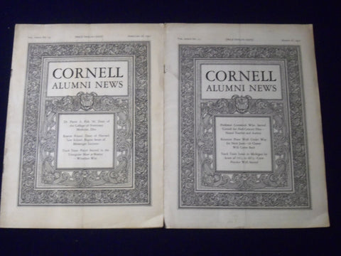 1931 FEB + MAR CORNELL ALUMNI NEWS MAGAZINE LOT OF 2 - NICE ADS - J 1228