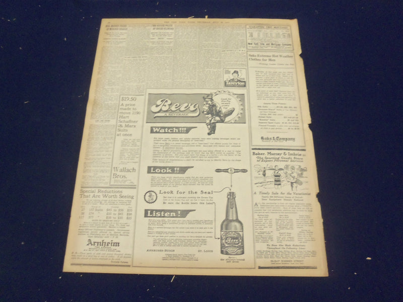 1917 JULY 26 NEW YORK TIMES - PERSHING FORCES BUSY DIGGING IN - NT 9312