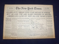 1945 JAN 6 NEW YORK TIMES - ALLIES CUT 3 MILES INTO NAZI BULGE IN NORTH- NP 6644