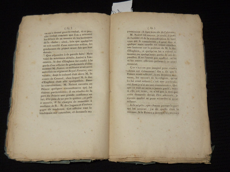 1823 OCTOBER EXTRAIT DES MEMORIES DE M. KLE DUC DE ROVIGO FRENCH BOOK - K 88
