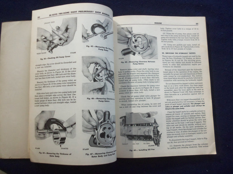 1951 DESOTO FIRE DOME EIGHT PRELIMINARY SHOP MANUAL SOFTCOVER BOOK - KD 8715