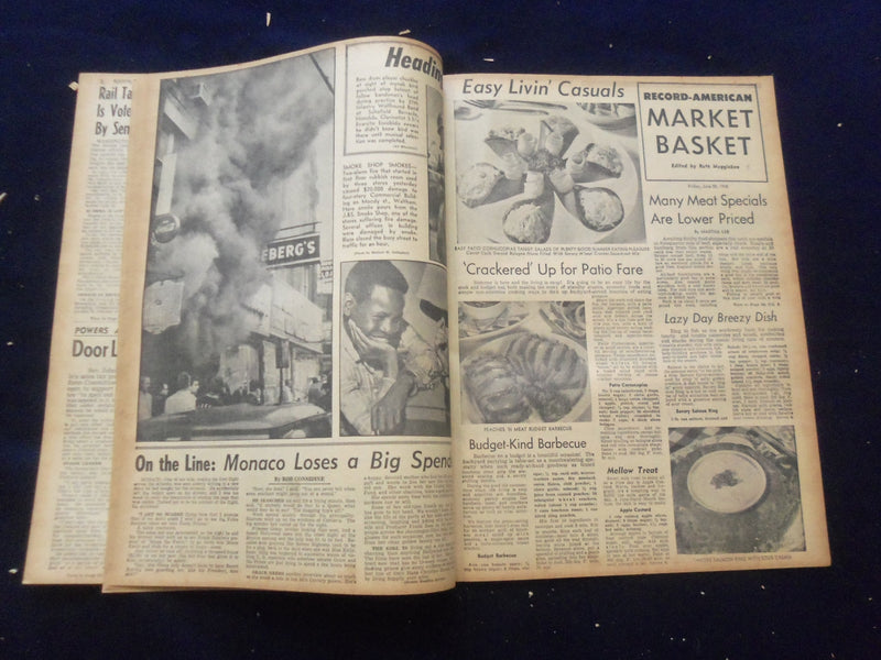 1958 JUNE 20 BOSTON RECORD AMERICAN NEWSPAPER-HUNT BLONDE BRINK SLAYING-NP 6266