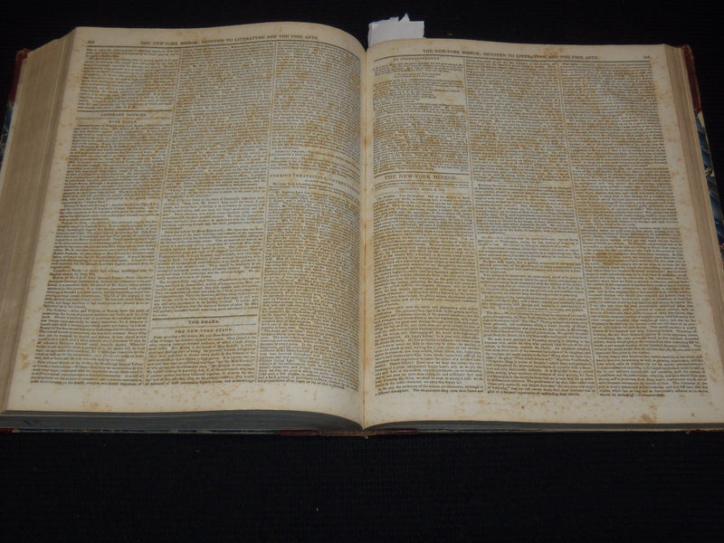 1832-1833 NEW YORK MIRROR AND LADIES GAZETTE BOUND VOLUME - ENGRAVINGS - R 89L