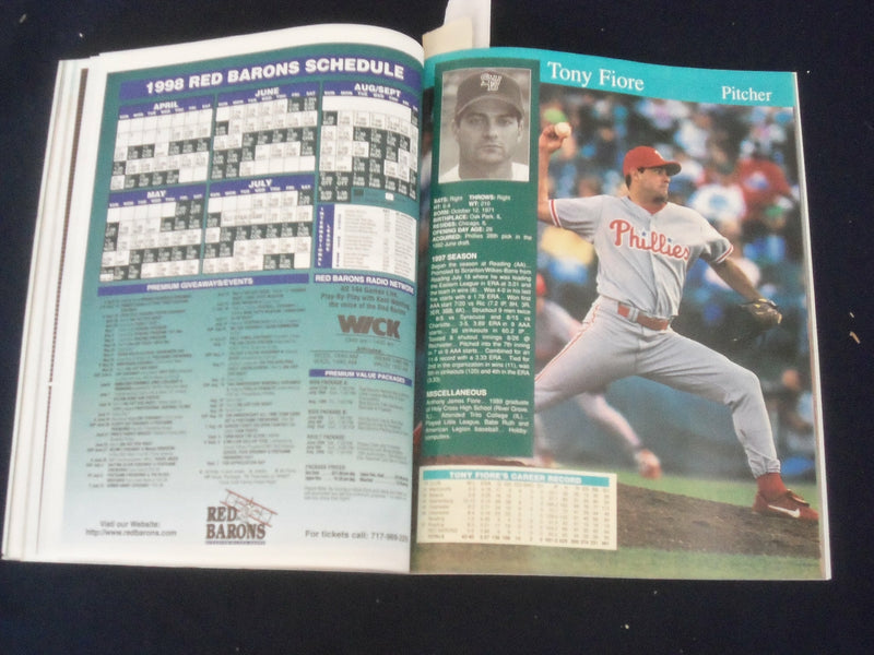 1998 RED BARONS BASEBALL YEARBOOK - WITH AUTOGRAPHS - ST 6826