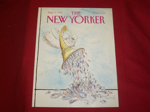 1990 AUGUST 13 NEW YORKER MAGAZINE FRONT COVER ONLY - GREAT ART FOR FRAMING