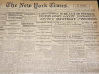 1916 DECEMBER 7 NEW YORK TIMES - LLOYD GEORGE TO BE BRITISH PREMIER - NT 8629