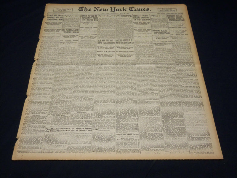 1921 MAY 25 NEW YORK TIMES - OUIMET AND EVANS BEATEN - JONES WINS - NT 8597