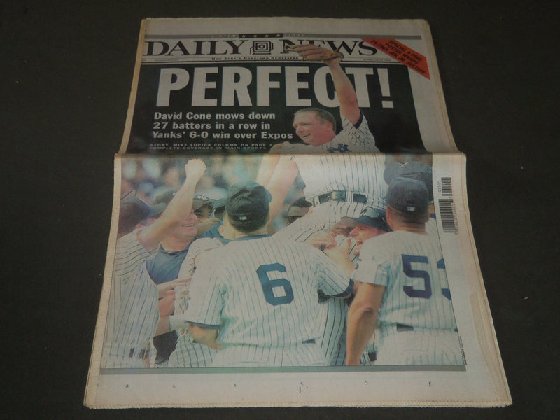 1999 JULY 19 NY DAILY NEWS NEWSPAPER - PERFECT DAVID CONE - JFK - NP 2540