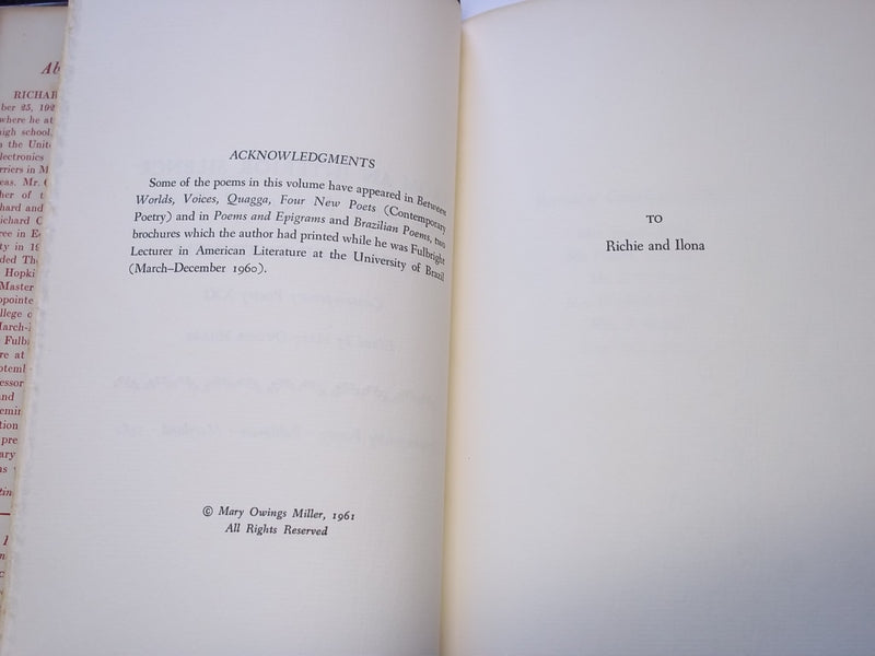 1961 FROM AN INTERIOR SILENCE SELECTED POEMS BOOK SIGNED BY O'CONNEL- KD 7561