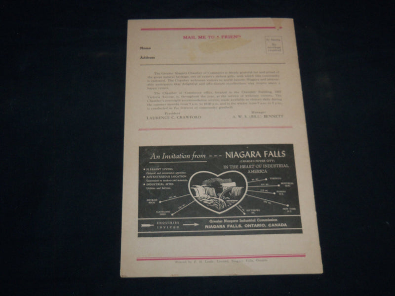 1920'S NIAGARA FALLS A GUIDE FOR WELCOME VISITORS BOOK - J 8702