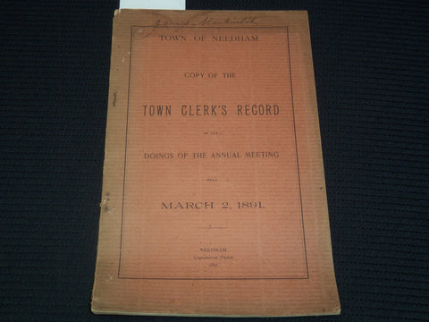 1879 TOWN OF NEEDHAM ANNUAL REPORT BULLETIN - SCHOOL COMMITTEE - K 2713