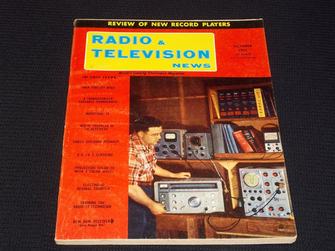 1955 OCTOBER RADIO & TELEVISION NEWS MAGAZINE VERY NICE FRONT COVER - E 89