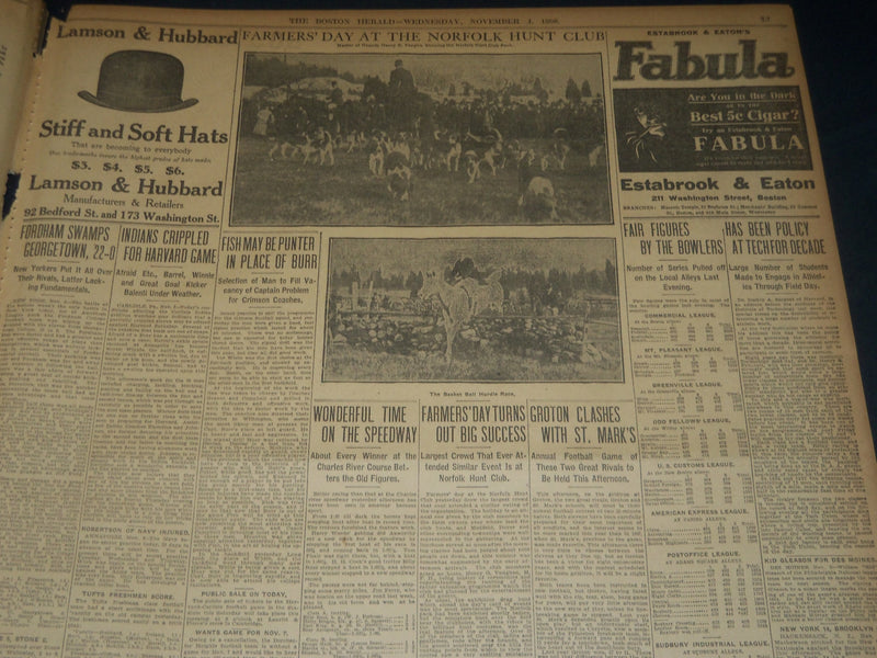 1908 NOV 4 THE BOSTON HERALD - JUDGE TAFT WINS WITH 319 VOTES - BH 241