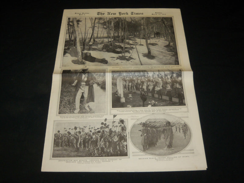 1915 MARCH 14 NEW YORK TIMES PICTURE SECTION LOT OF 2 - GERMAN TROOPS - NP 5473