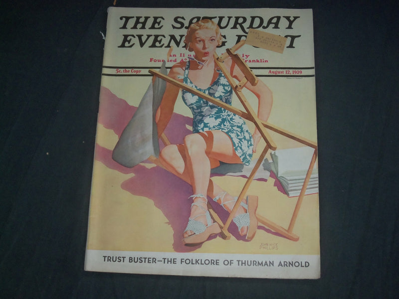 1939 AUGUST 12 THE SATURDAY EVENING POST MAGAZINE - ILLUSTRATED COVER - SP 2474M