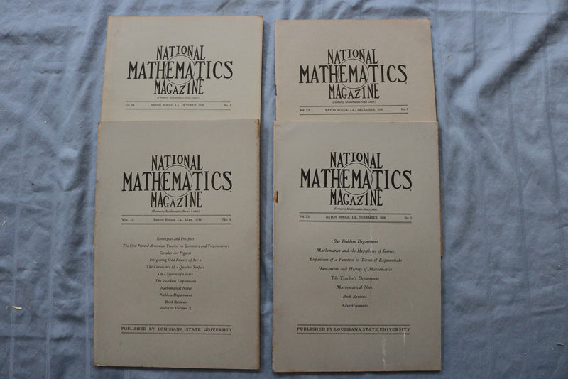1936-1938 NATIONAL MATHEMATICS MAGAZINE - LOT OF 16 - O 3897