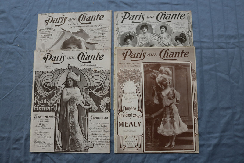 1907 PARIS QUI CHANTE REVUE ILLUSTRATEE MAGAZINE - FRENCH - LOT OF 38 - O 3846