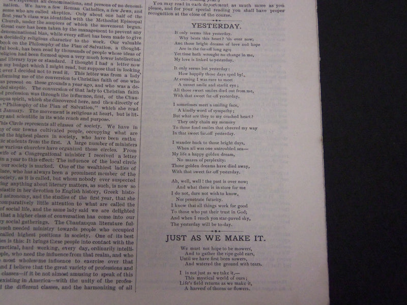 1880-1881 THE CHAUTAUQUAN MAGAZINE LOT OF 10 ISSUES - WR 782