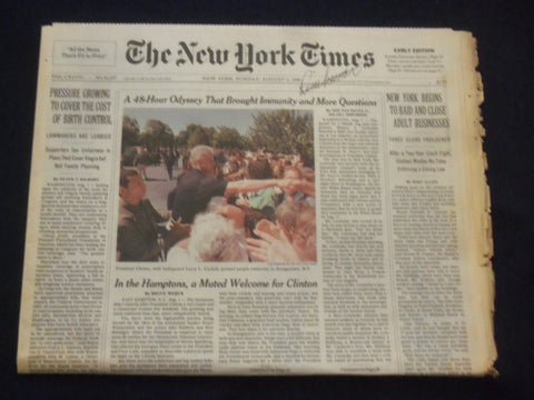1998 AUG 2 NEW YORK TIMES NEWSPAPER -NYC TO RAID/CLOSE ADULT BUSINESSES- NP 7135