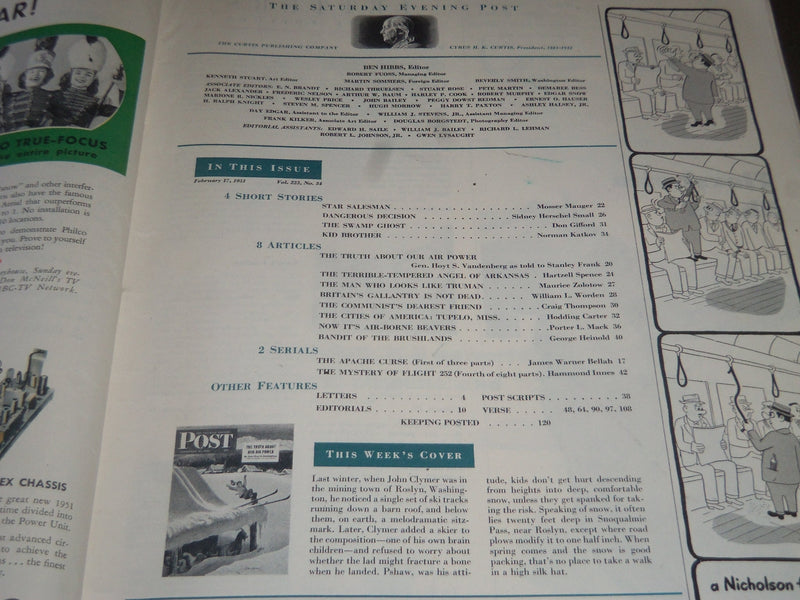 1951 FEBRUARY 17 THE SATURDAY EVENING POST MAGAZINE -ILLUSTRATED COVER - SP 1857