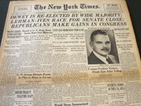 1946 NOVEMBER 6 NEW YORK TIMES - DEWEY IS RE-ELECTED BY WIDE MAJORITY - NT 5914