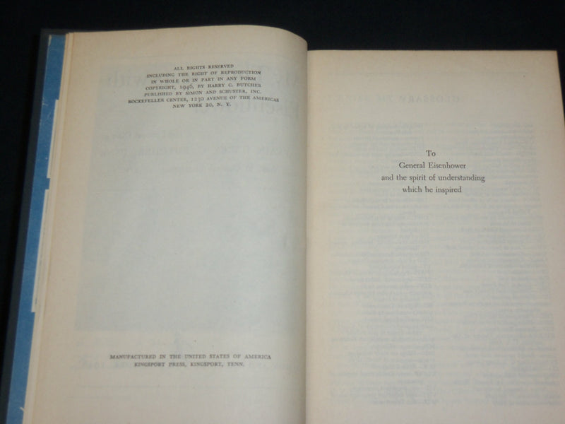 1946 MY THREE YEARS WITH EISENHOWER HARDCOVER BOOK BY HARRY BUTCHER - KD 6589