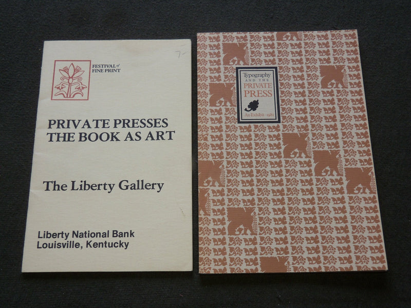 1981 PRIVATE PRESS PAMPHLETS SOFTCOVER BOOK LOT OF 2 - TYPOGRAPHY - J 6188
