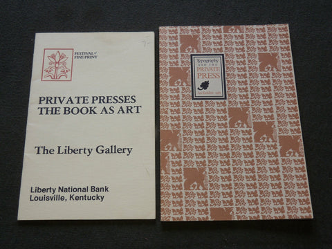 1981 PRIVATE PRESS PAMPHLETS SOFTCOVER BOOK LOT OF 2 - TYPOGRAPHY - J 6188