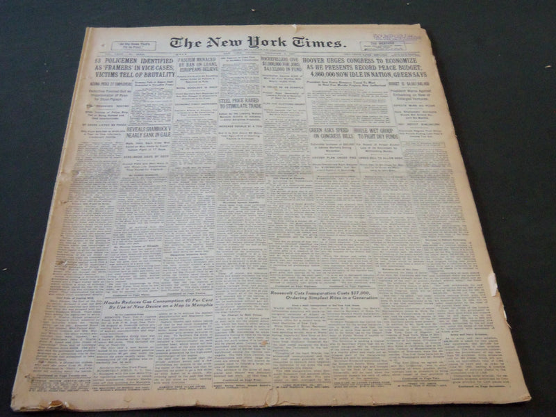 1930 DECEMBER 4 NEW YORK TIMES - ROCKEFELLER GIVE $1,000,000 FOR JOBS - NT 5705