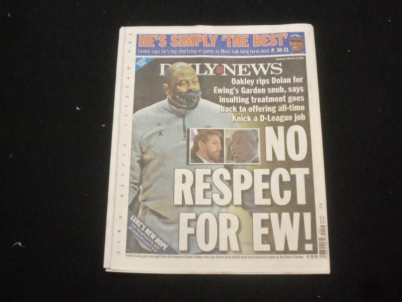 2021 MARCH 13 NEW YORK DAILY NEWS NEWSPAPER - A-ROD & J.LO END ENGAGEMENT