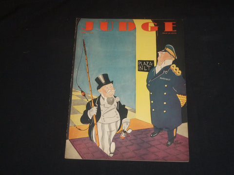 1931 APRIL 11 JUDGE MAGAZINE - RICH MAN FISHING WALKING NEAR DOORMAN - ST 5677