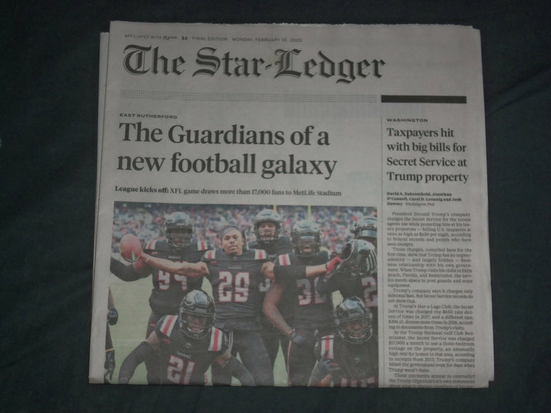 2020 FEBRUARY 10 THE STAR-LEDGER NEWSPAPER-XFL LEAGUE KICKS OFF -METLIFE STADIUM