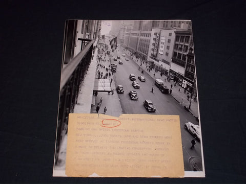 1940'S NEW YORK CITY PARKING BAN ORIGINAL BLACK & WHITE PHOTO - J 5575