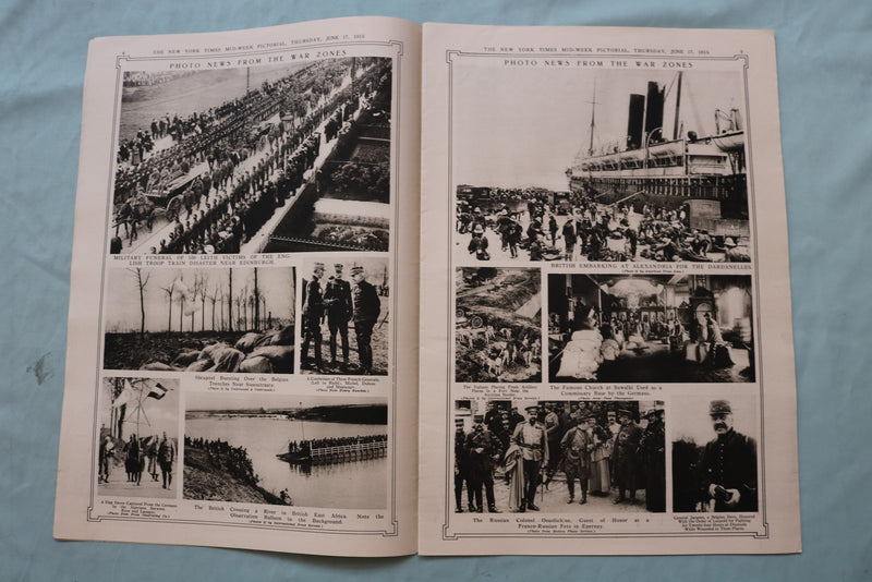 1915 JUNE 17 NEW YORK TIMES MID-WEEK PICTORIAL - KING VICTOR EMMANUEL - NP 9141