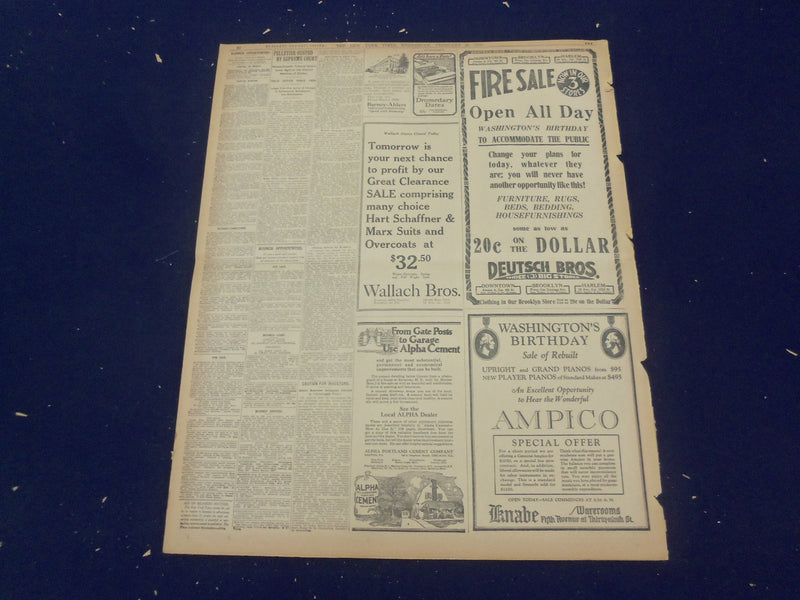 1922 FEBRUARY 22 NEW YORK TIMES - GIANT ARMY DIRIGIBLE WRECKED, 34 DEAD- NT 9022
