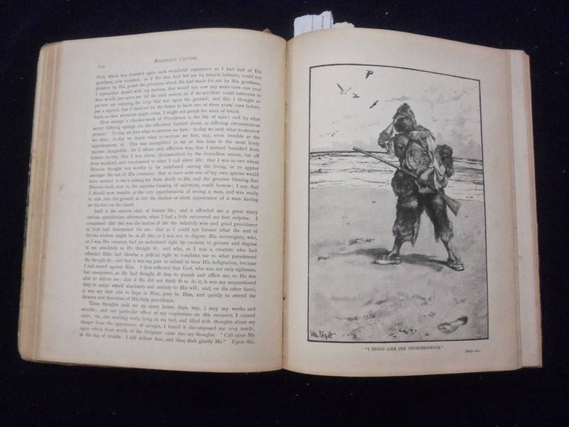 1890'S ROBINSON CRUSOE HARDCOVER BOOK BY DANIEL DEFOE - KD 8360