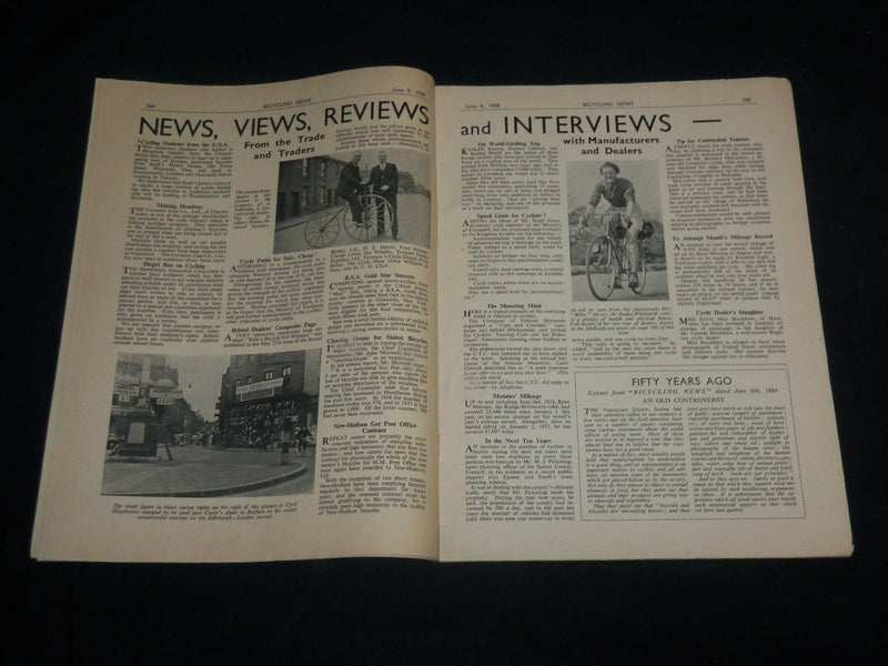 1938 JUNE 9 BICYCLING NEWS MAGAZINE - NICE ADS - SP 1212X